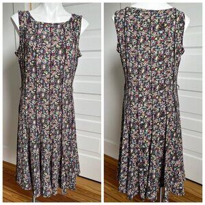 90s Floral black dress